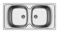 Einbauspüle E 33/33 - Edelstahl - Leinenstruktur