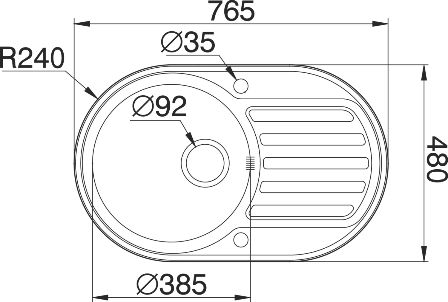 Einbauspüle SR MINI - Edelstahl glatt - Unterschränke an 45 cm 2 Einbauspüle SR MINI - Edelstahl glatt - Unterschränke an 45 cm – Bild 2
