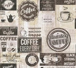 Papiertapete SIMPLY DECOR - Coffee Vintage - braun - 10 Meter
