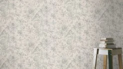 Vliestapete FLORENTINE 2 - grau-blau - 10 Meter -Baumarkt Verkaufsgeschäft 9002400600 03 1600Wx1600H