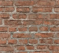 Vliestapete NEUE BUDE 2.0 - rot-braun - Stein - 10 Meter