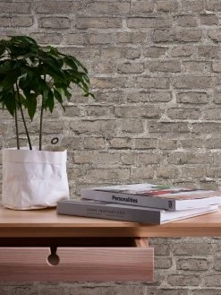 Vliestapete NEUE BUDE 2.0 - braun - Stein - 10 Meter -Baumarkt Verkaufsgeschäft 9002689800 04 1600Wx1600H