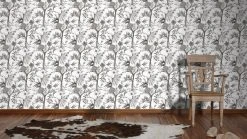 Vliestapete NEUE BUDE 2.0 - weiß-grau - Blumen - 10 Meter -Baumarkt Verkaufsgeschäft 9002693200 03 1600Wx1600H