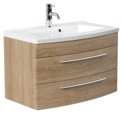 Waschtisch RIMA - Eiche hell - mit Waschbecken - 82 cm