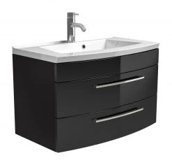 Waschtisch RIMA - anthrazit - mit Waschbecken - 82 cm