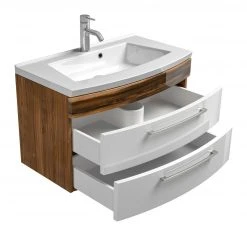 Waschtisch RIMA - Walnuss-weiß - mit Waschbecken - 82 cm -Baumarkt Verkaufsgeschäft 9003359400 03 1600Wx1600H