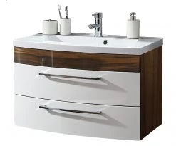 Waschtisch RIMA - Walnuss-weiß - mit Waschbecken - 82 cm -Baumarkt Verkaufsgeschäft 9003359400 09 1600Wx1600H