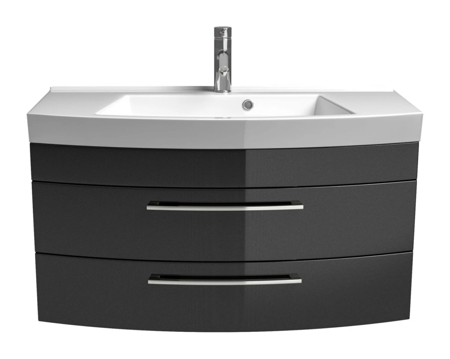 Waschtisch RIMA - anthrazit - mit Waschbecken - 100 cm 2 Waschtisch RIMA - anthrazit - mit Waschbecken - 100 cm – Bild 2