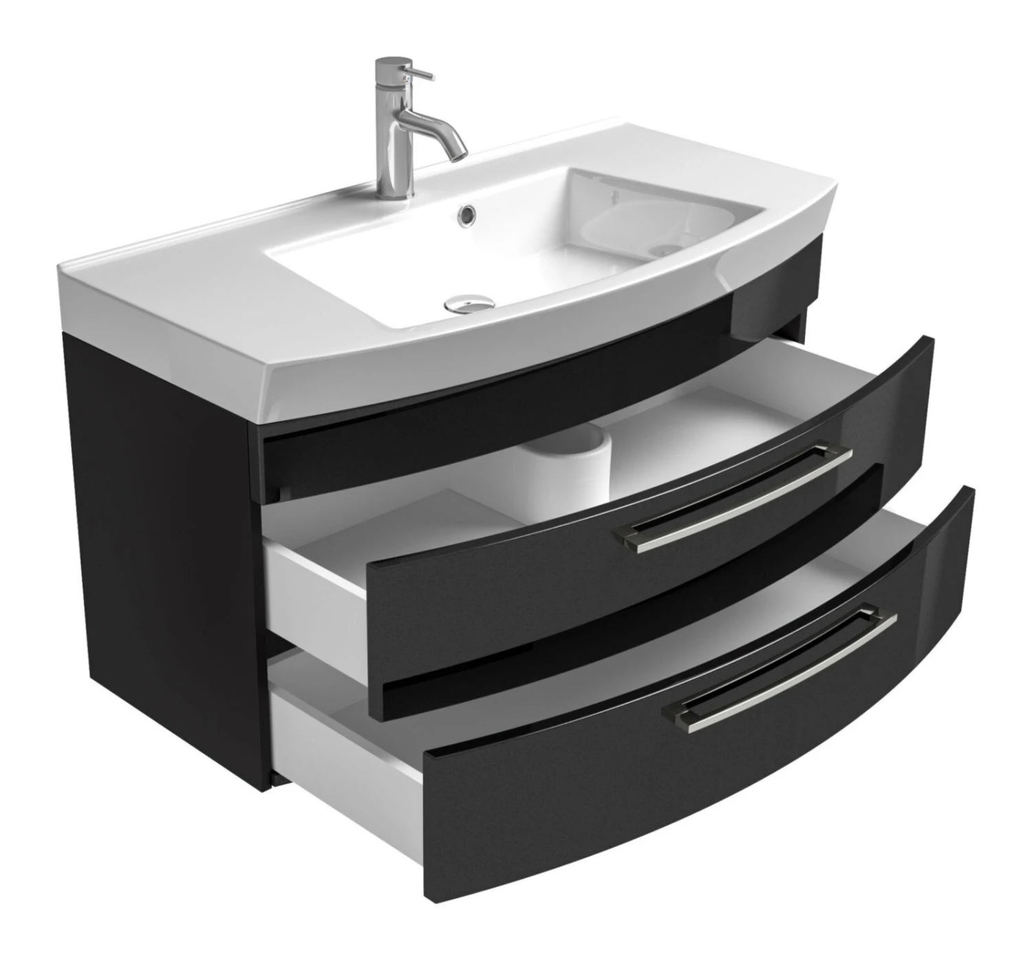 Waschtisch RIMA - anthrazit - mit Waschbecken - 100 cm 3 Waschtisch RIMA - anthrazit - mit Waschbecken - 100 cm – Bild 3