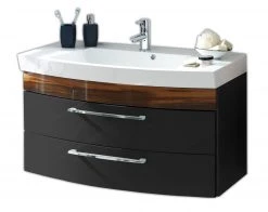 Waschtisch RIMA - anthrazit-Walnuss - mit Waschbecken - 100 cm -Baumarkt Verkaufsgeschäft 9003359900 09 1600Wx1600H