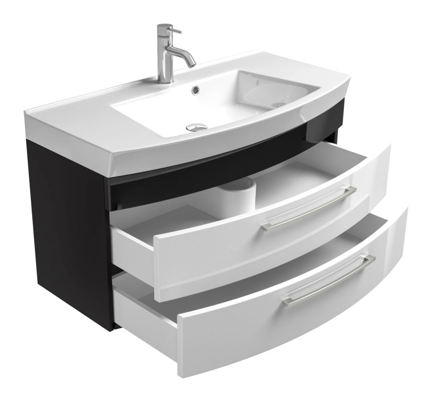 Waschtisch RIMA - anthrazit-weiß - mit Waschbecken - 100 cm 3 Waschtisch RIMA - anthrazit-weiß - mit Waschbecken - 100 cm – Bild 3