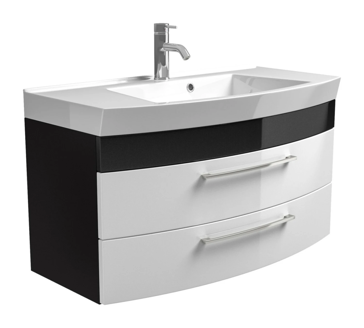 Waschtisch RIMA - anthrazit-weiß - mit Waschbecken - 100 cm 1 Waschtisch RIMA - anthrazit-weiß - mit Waschbecken - 100 cm