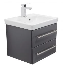 Waschtisch SUBWAY - anthrazit - mit Keramikbecken - 50 cm