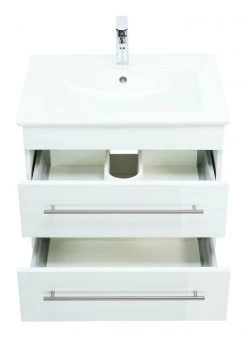 Waschtisch VENTICELLO - weiß Hochglanz - mit Keramikbecken -Baumarkt Verkaufsgeschäft 9003608300 04 1600Wx1600H