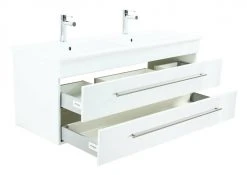 Doppelwaschtisch VENTICELLO - weiß Hochglanz - mit Keramikbecken -Baumarkt Verkaufsgeschäft 9003609300 03 1600Wx1600H