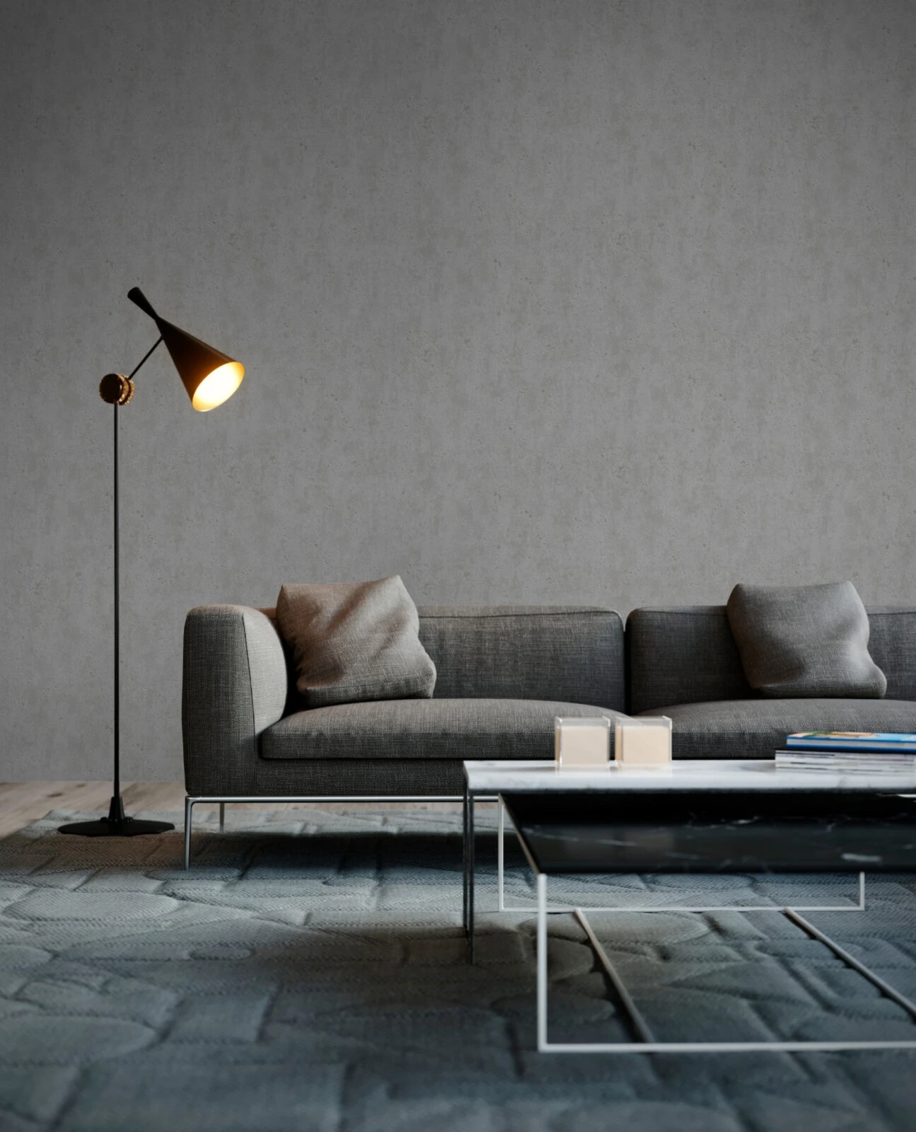 Vliestapete - Beton - dunkelgrau fleckig - 10 Meter 3 Vliestapete - Beton - dunkelgrau fleckig - 10 Meter – Bild 3