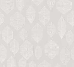 Vliestapete - COLIBRI - Blätter - weiß-grau-beige - 10 Meter