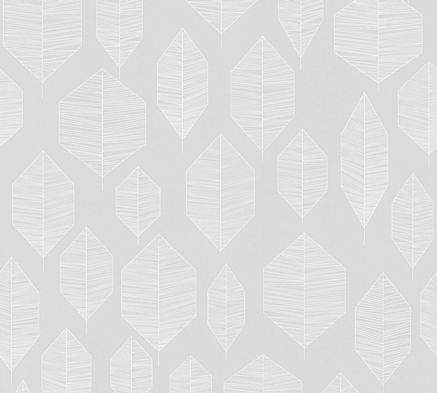 Vliestapete - COLIBRI - Blätter - weiß-grau-beige - 10 Meter 1 Vliestapete - COLIBRI - Blätter - weiß-grau-beige - 10 Meter