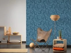 Vliestapete - COLIBRI - Palmenblatt - blau - 10 Meter -Baumarkt Verkaufsgeschäft 9003732600 03 1600Wx1600H