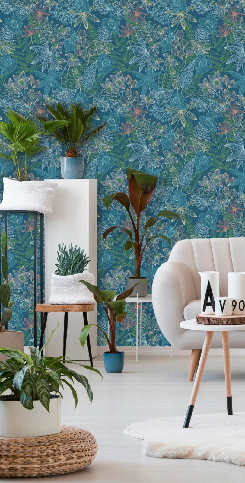 Vliestapete - COLIBRI - Floral - blau-grün-gelb - 10 Meter 3 Vliestapete - COLIBRI - Floral - blau-grün-gelb - 10 Meter – Bild 3