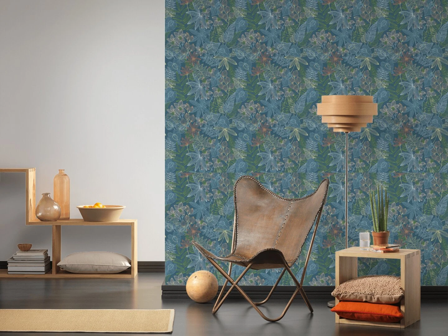 Vliestapete - COLIBRI - Floral - blau-grün-gelb - 10 Meter 4 Vliestapete - COLIBRI - Floral - blau-grün-gelb - 10 Meter – Bild 4