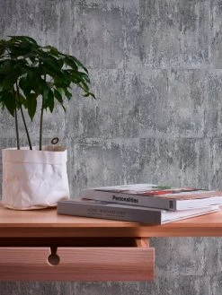 Vliestapete - MATERIAL - Stahlwand - grau-schwarz-metallic - 10 Meter -Baumarkt Verkaufsgeschäft 9003737900 04 1600Wx1600H