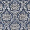 Vliestapete - blau-metallic-beige - 10 Meter
