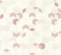 Vliestapete - rot-rosa-weiß - Modern - 10 Meter