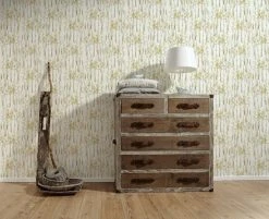 Vliesapete - gelb-grau-weiß - Natur - 10 Meter -Baumarkt Verkaufsgeschäft 9003750800 04 1600Wx1600H