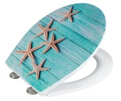 WENKO WC-Sitz MEDIASTER - Seesterne - Absenkautomatik -Baumarkt Verkaufsgeschäft 9003863100 03 1600Wx1600H