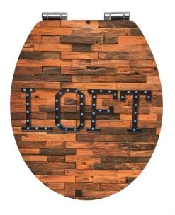 WENKO WC-Sitz LOFT - Holz-Optik - Absenkautomatik