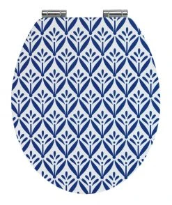 WENKO WC-Sitz LORCA - blau-weiß - Absenkautomatik