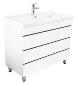 Stand-Waschtisch - weiß Hochglanz - 90 cm