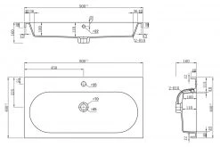 Stand Waschtisch - Betonoptik - 90 cm -Baumarkt Verkaufsgeschäft 9004045700 04 1600Wx1600H