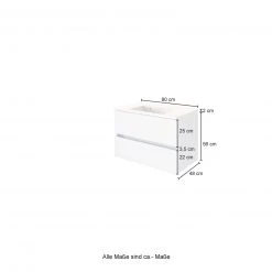 Waschtisch LUCCA - weiß matt-Wotan Eiche - 80 cm -Baumarkt Verkaufsgeschäft 9004338900 04 1600Wx1600H