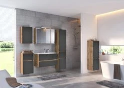 Waschtisch LUCCA - grau matt-Wotan Eiche - 100 cm -Baumarkt Verkaufsgeschäft 9004339300 03 1600Wx1600H