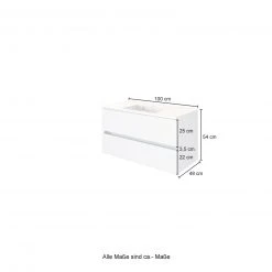 Waschtisch LUCCA - grau matt-Wotan Eiche - 100 cm -Baumarkt Verkaufsgeschäft 9004339300 04 1600Wx1600H