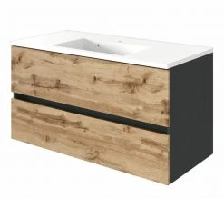 Waschtisch LUCCA - Wotan Eiche-grafitgrau - 100 cm