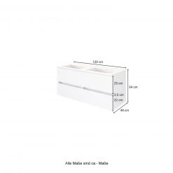 Doppelwaschtisch LUCCA - grau matt-Wotan Eiche - 120 cm -Baumarkt Verkaufsgeschäft 9004339600 04 1600Wx1600H