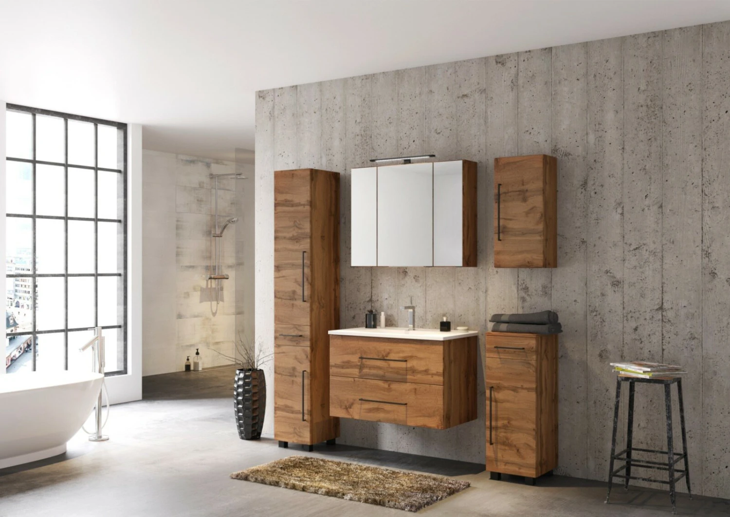 Waschtisch LUZERN - Wotaneiche - 80 cm breit 4 Waschtisch LUZERN - Wotaneiche - 80 cm breit – Bild 4