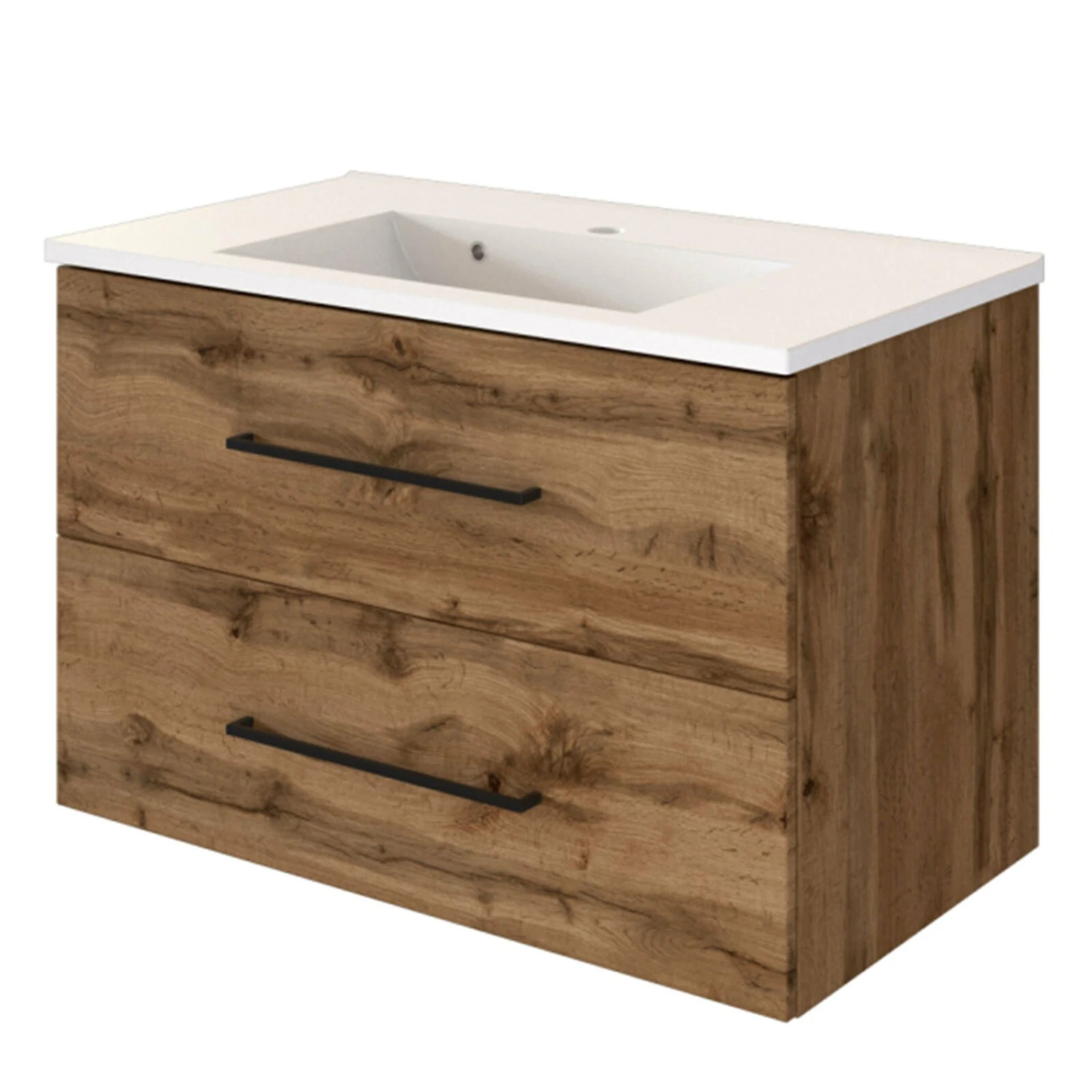 Waschtisch LUZERN - Wotaneiche - 80 cm breit 1 Waschtisch LUZERN - Wotaneiche - 80 cm breit