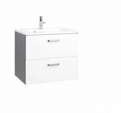 Waschtisch BOLOGNA - grafitgrau-weiß Hochglanz - 60 cm