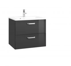 Waschtisch BOLOGNA - grafitgrau-grau Hochglanz - 60 cm