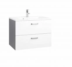 Waschtisch BOLOGNA - grafitgrau-weiß Hochglanz - 70 cm