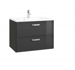 Waschtisch BOLOGNA - grafitgrau-grau Hochglanz- 70 cm