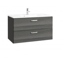 Waschtisch BOLOGNA - grafitgrau-Eiche rauchsilber - 80 cm