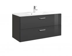 Waschtisch BOLOGNA - grafitgrau-grau Hochglanz - 100 cm