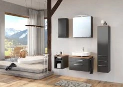 Waschtisch DAVOS - grafitgrau - Wotaneiche - 60 cm breit -Baumarkt Verkaufsgeschäft 9004361400 04 1600Wx1600H