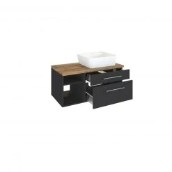 Waschtisch DAVOS - grafitgrau-Wotaneiche - inklusive Becken - 90 cm -Baumarkt Verkaufsgeschäft 9004361700 03 1600Wx1600H