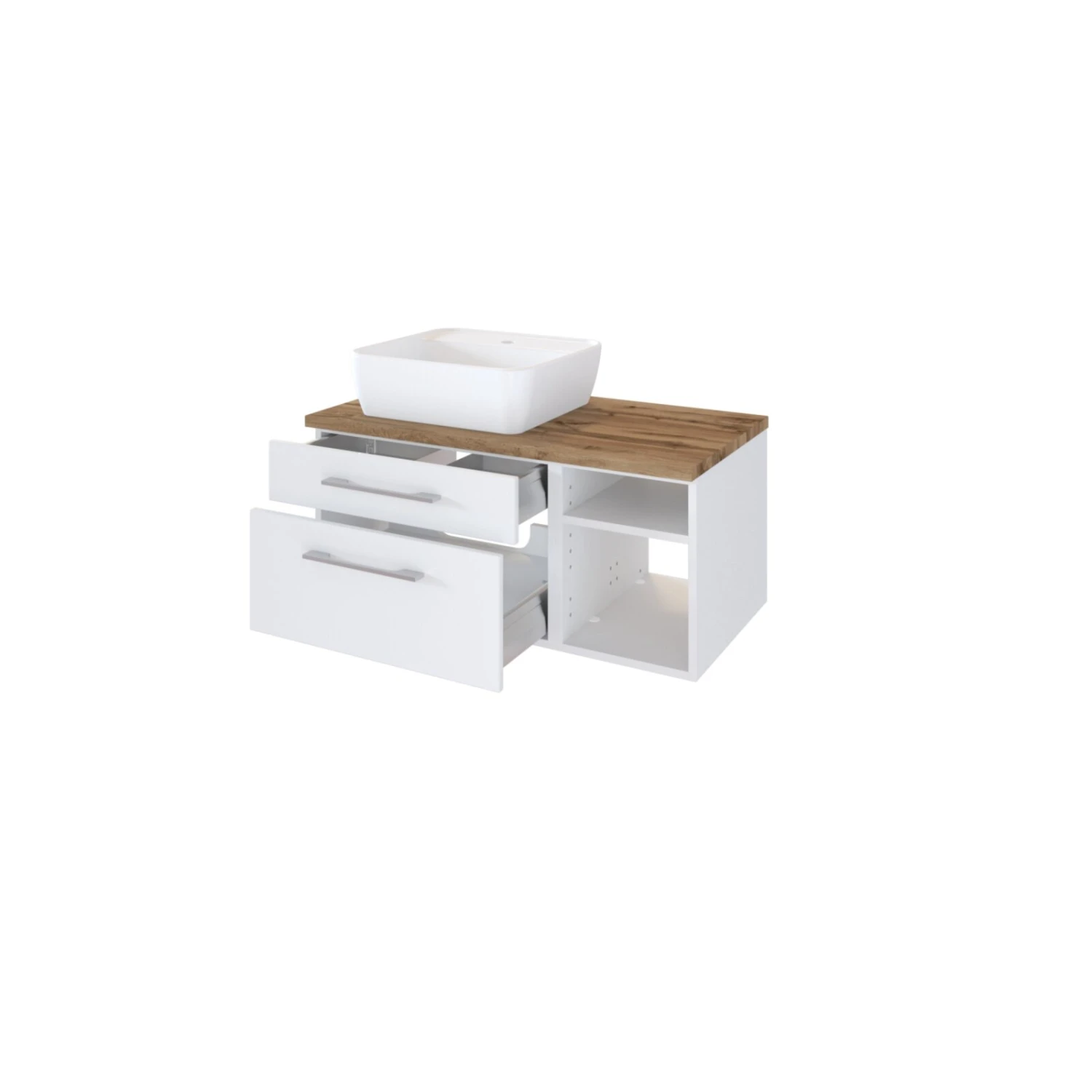 Waschtisch DAVOS - weiß - inklusive Becken - 90 cm breit 2 Waschtisch DAVOS - weiß - inklusive Becken - 90 cm breit – Bild 2